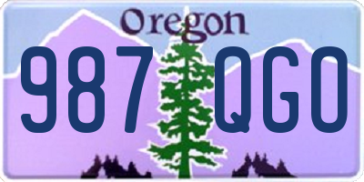 OR license plate 987QGO