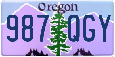 OR license plate 987QGY