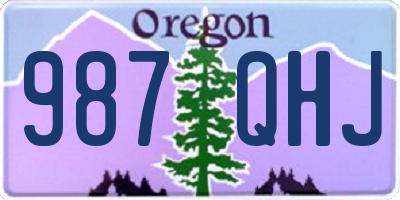 OR license plate 987QHJ