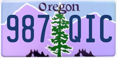 OR license plate 987QIC