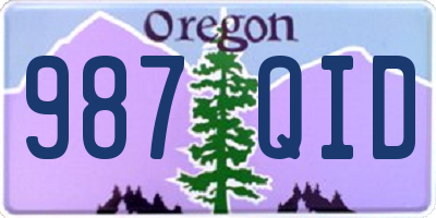 OR license plate 987QID