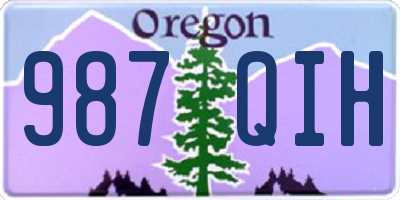 OR license plate 987QIH