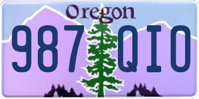 OR license plate 987QIO