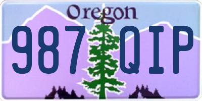 OR license plate 987QIP