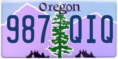 OR license plate 987QIQ