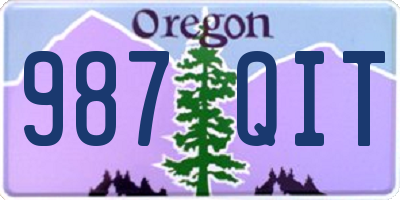 OR license plate 987QIT