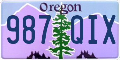OR license plate 987QIX