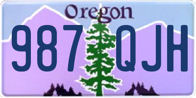 OR license plate 987QJH