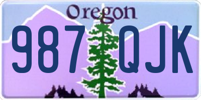 OR license plate 987QJK