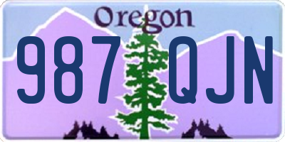 OR license plate 987QJN