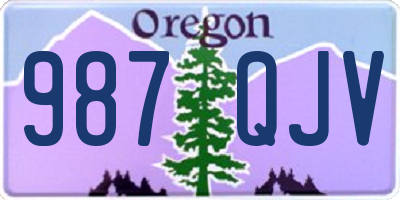OR license plate 987QJV