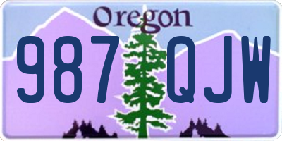 OR license plate 987QJW