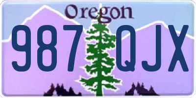 OR license plate 987QJX