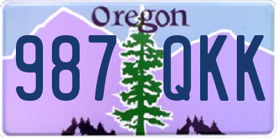 OR license plate 987QKK