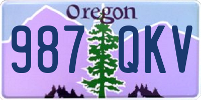 OR license plate 987QKV