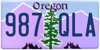 OR license plate 987QLA