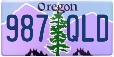 OR license plate 987QLD