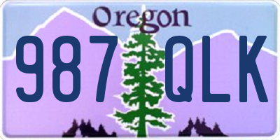 OR license plate 987QLK