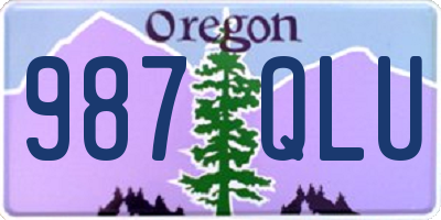 OR license plate 987QLU