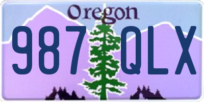 OR license plate 987QLX