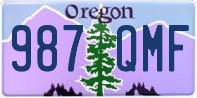 OR license plate 987QMF