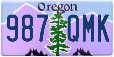 OR license plate 987QMK