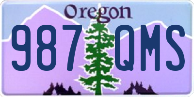 OR license plate 987QMS