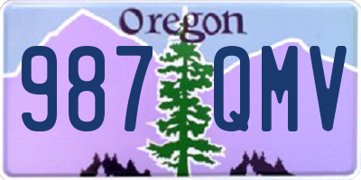 OR license plate 987QMV