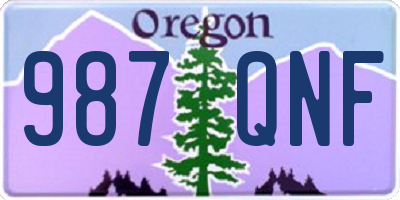 OR license plate 987QNF