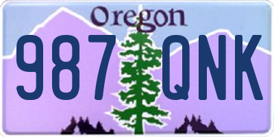 OR license plate 987QNK