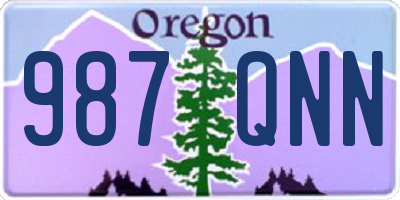 OR license plate 987QNN