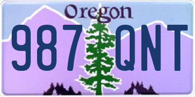 OR license plate 987QNT