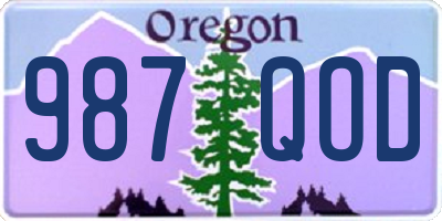 OR license plate 987QOD