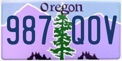OR license plate 987QOV