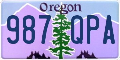 OR license plate 987QPA