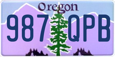 OR license plate 987QPB