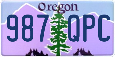OR license plate 987QPC