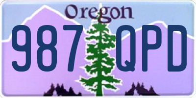 OR license plate 987QPD