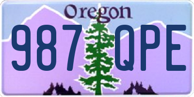 OR license plate 987QPE