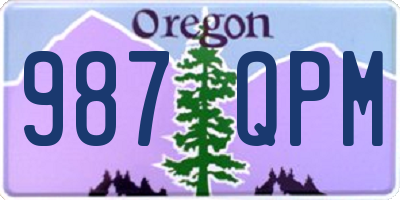 OR license plate 987QPM