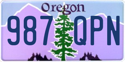 OR license plate 987QPN
