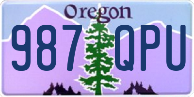 OR license plate 987QPU