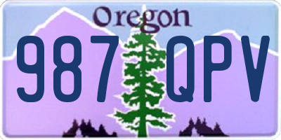 OR license plate 987QPV