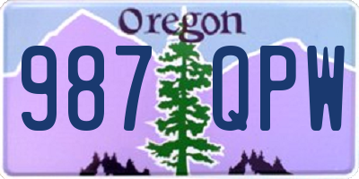 OR license plate 987QPW