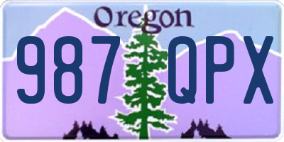 OR license plate 987QPX