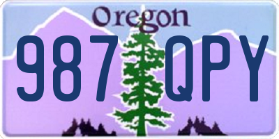 OR license plate 987QPY