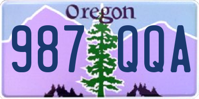 OR license plate 987QQA