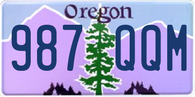 OR license plate 987QQM