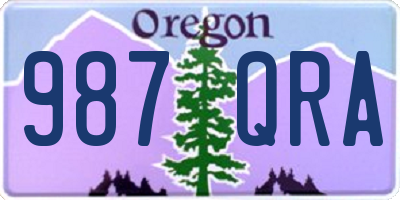 OR license plate 987QRA