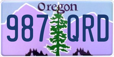 OR license plate 987QRD